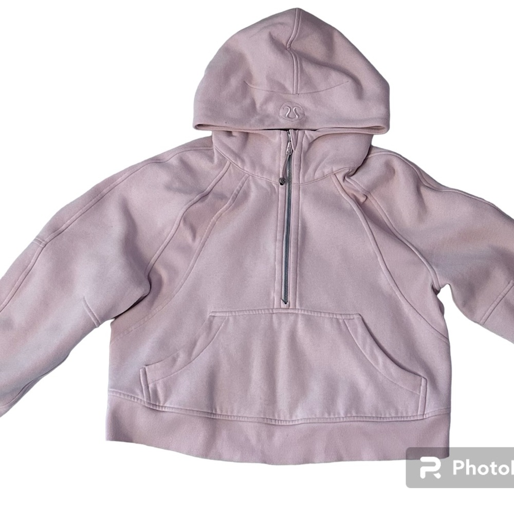 Lululemon Pink Scuba Full Zip Cropped Hoodie
